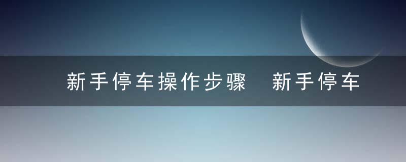 新手停车操作步骤 新手停车怎么操作